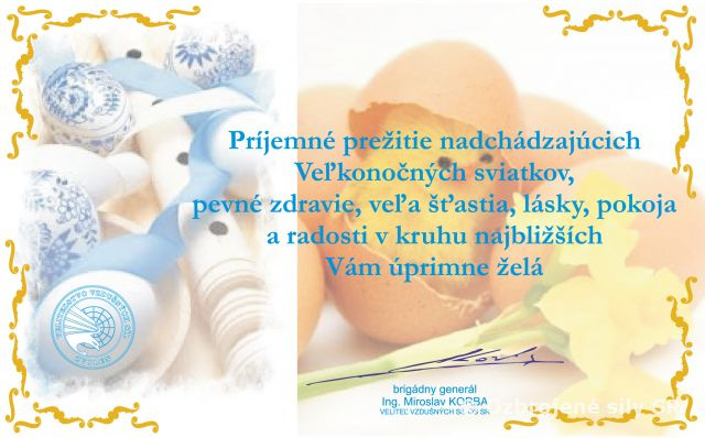Veľkonočný pozdrav veliteľa vzdušných síl