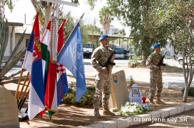 Spomienka na zosnulého vojaka v misii UNFICYP